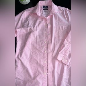 Stanford Men’s Pink Button Down Wrinkle Free Dress shirt Size 16 (34-35) NWOT